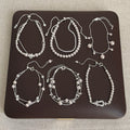 Retro Pearl Cubic Zironia Beaded Chain Bracelet 6W6JBR344