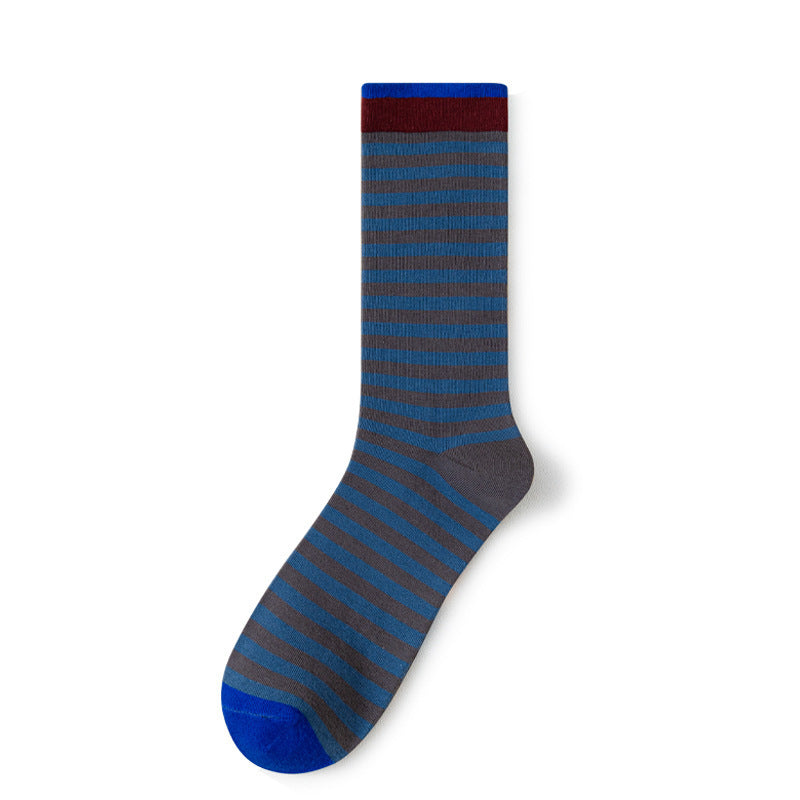 Classic Colorful Striped Mid Calf Socks 6W8FSO775