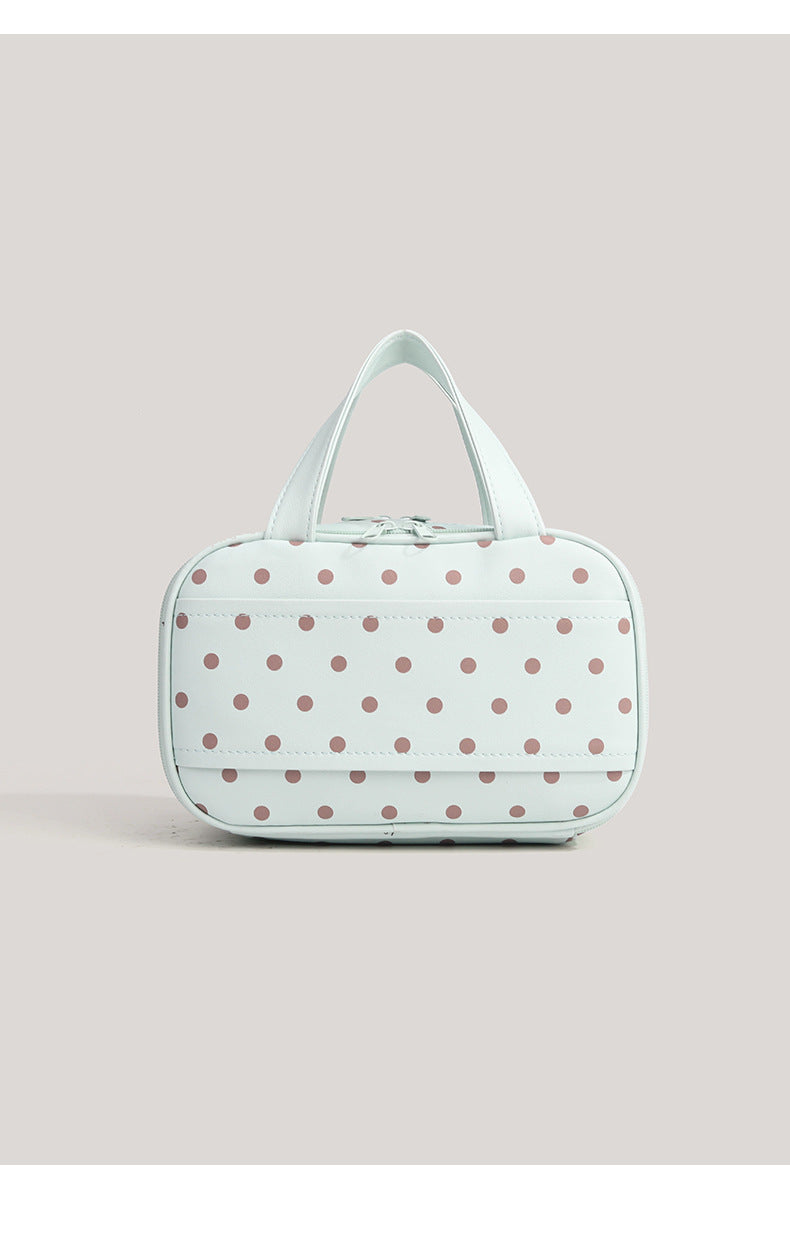 Cute Polka Dots PU Multi-Layer Makeup Bag MK2BW6S10BOB88