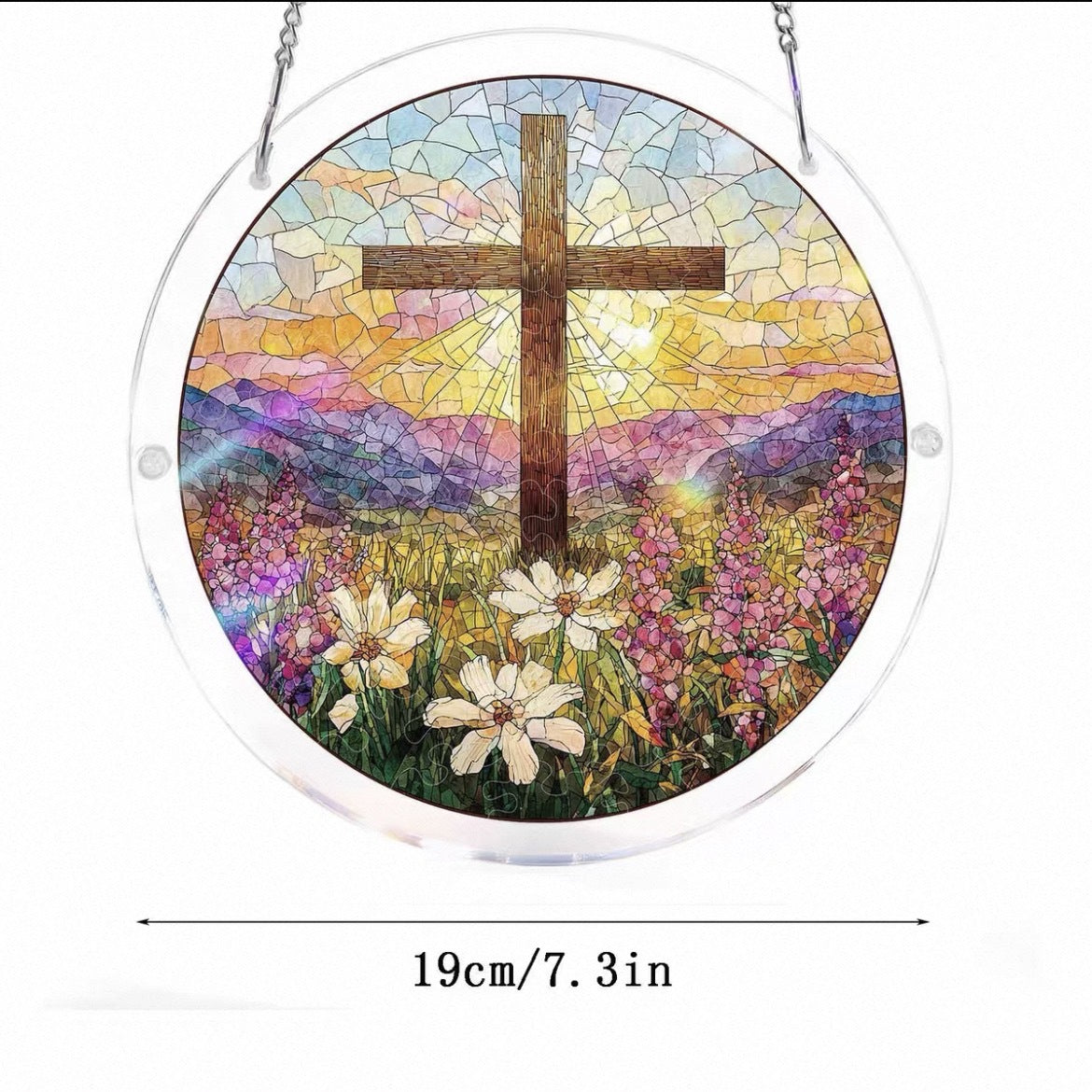 Colorful Stained Glass Style Puzzle Acrylic Suncatcher 6H7HLS181