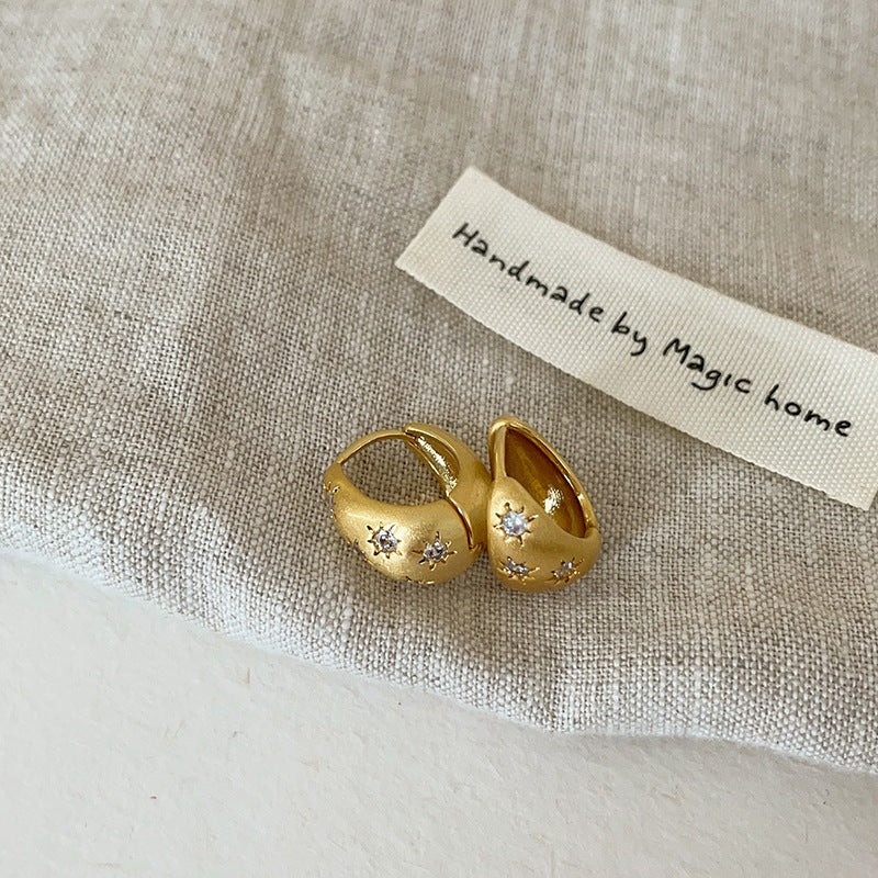 Chunky Rhinestone Hoop Earrings - DippedShop Wholesale - #2787