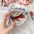 Fresh Cherry Plaid Print Portable Cosmetic Bag 6C5CO267