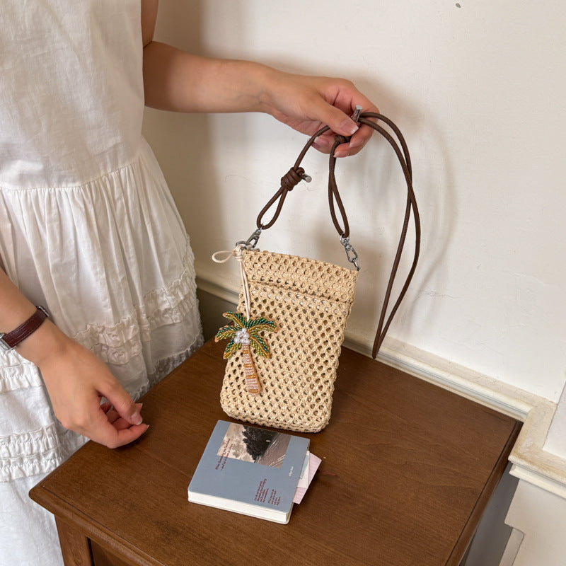 Casual Beach Straw Woven Crossbody - DippedShop Wholesale - #1187