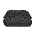 Straw Cloud Clutch Elegant Pleated Evening Frame Bag 6W10BBG1878