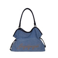 Solid Color Letters Embroideries Large Capacity Shoulder Bag 6W10BBG1358