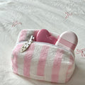 Cute Striped Lint Lightweight Makeup Bag MK2BW6S10BOB120