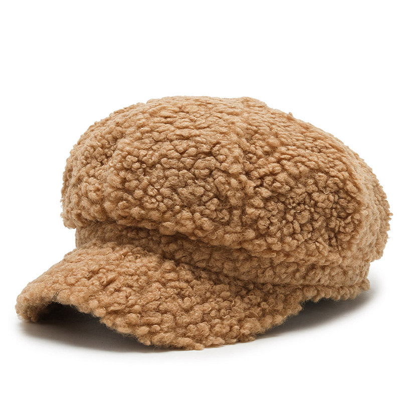 Vintage Faux Lamb Plush Warm Baseball Cap 6W6HAT924