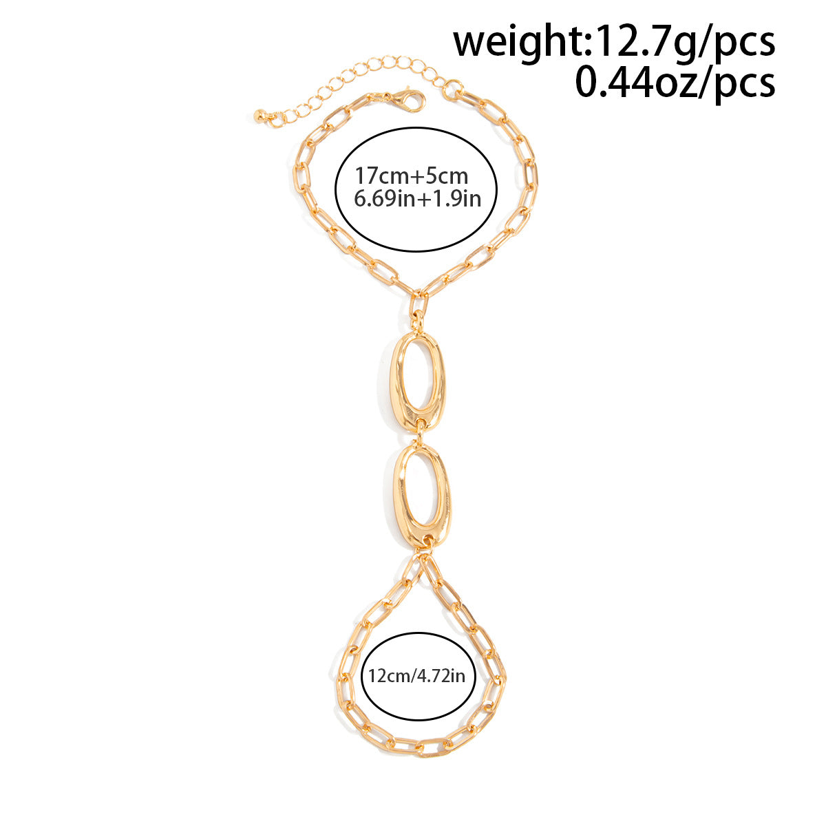 Cubic Zircon Hand Chain Bracelet - DippedShop Wholesale - #5619