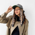 Leopard Letter Flower Print Square Scarf MK2BW6W6NSI28