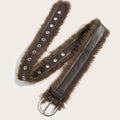Trendy Faux Fur Wide Rivet Leather Waist Belt MK2LEEP6W6JBT55