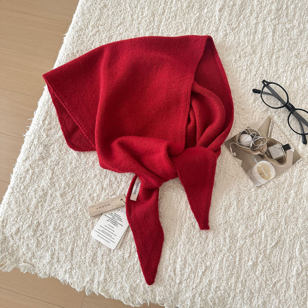 Trendy Solid Color Knit Headscraf Triangle Scarf 6W6NSC91