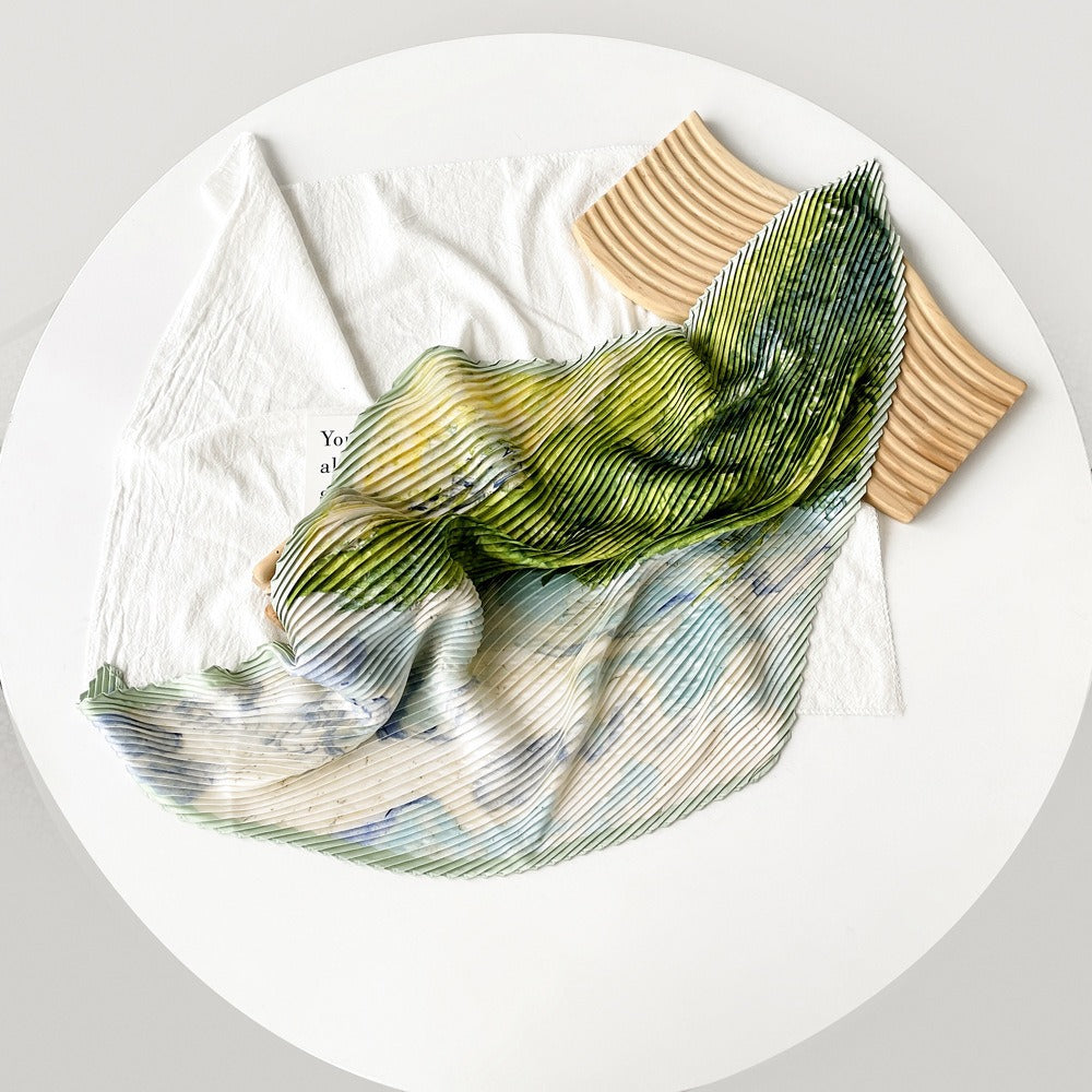 Pleated Floral Neckerchief Scarf - DippedShop Wholesale - #1699