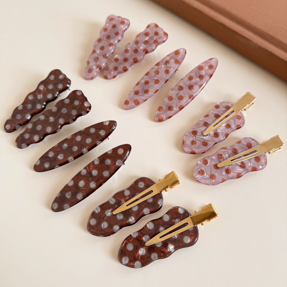 Simple Polka Dots Acetate Hair Claw Clip MK2PPIM6W6HCP1268