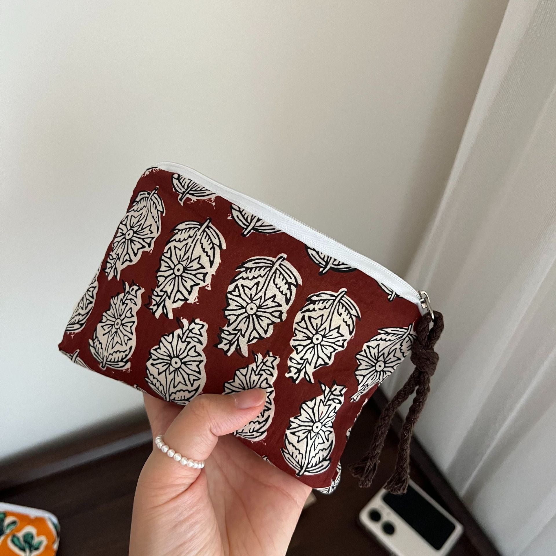 Vintage Floral Print Mini Coin Purse Wallet 6S10BWB150
