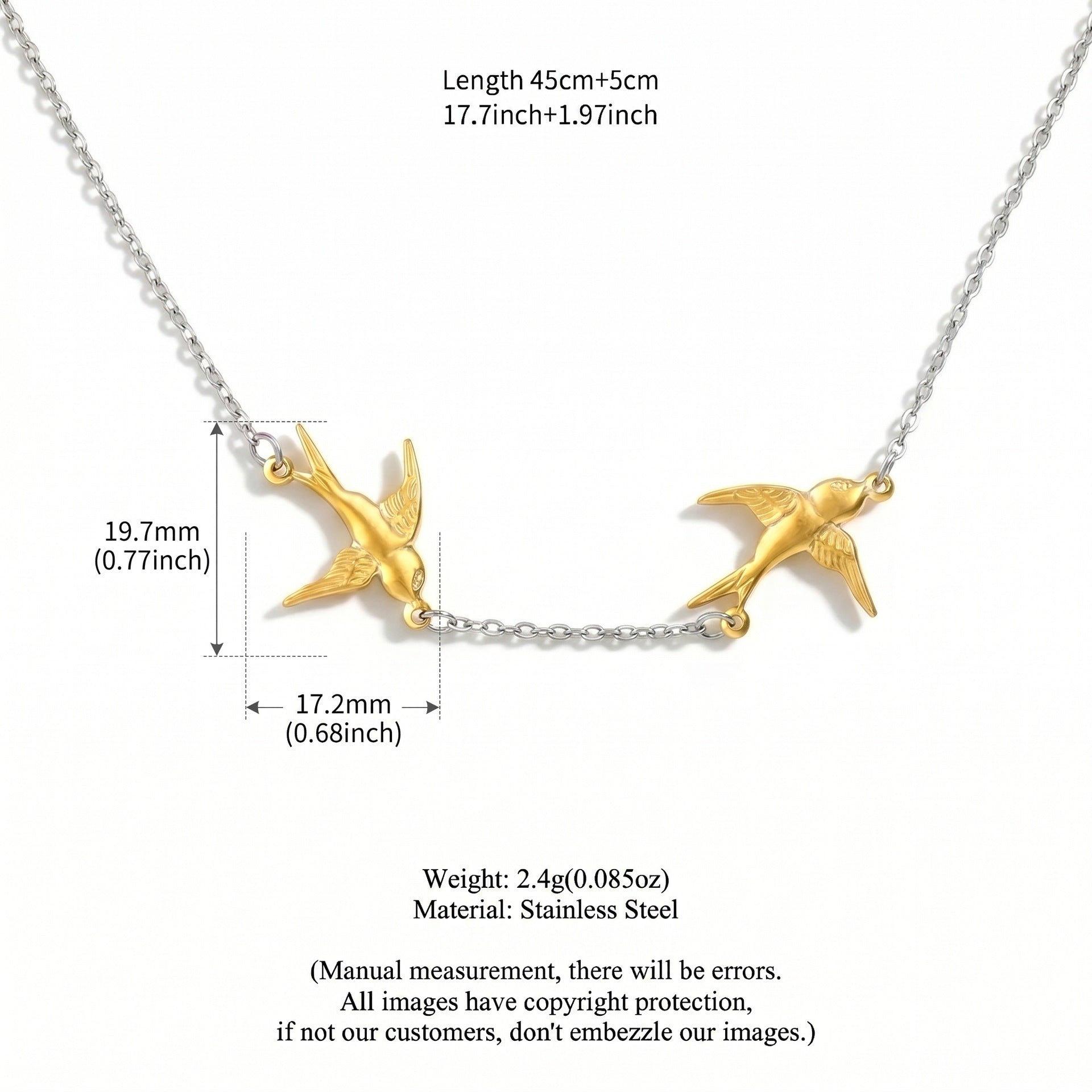 Creative Gold Plated Pin Pendant Choker Necklace 6W6JNC644