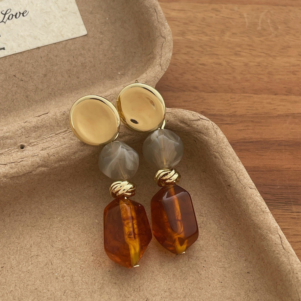 Vintage Geometric Resin Earrings - DippedShop Wholesale - #7123