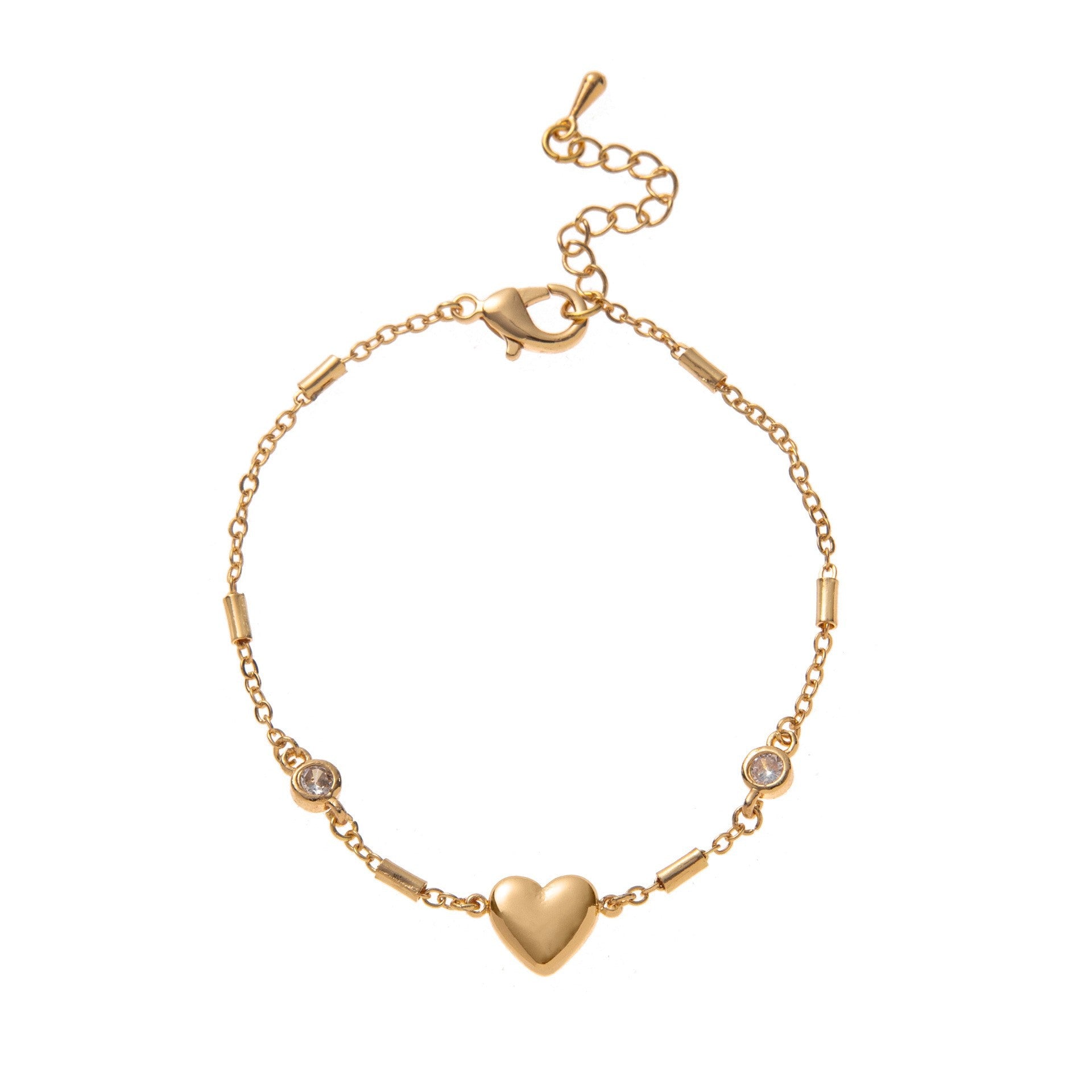 Simple Gold Plated Star Flower Chain Bracelet 6W6JBR530