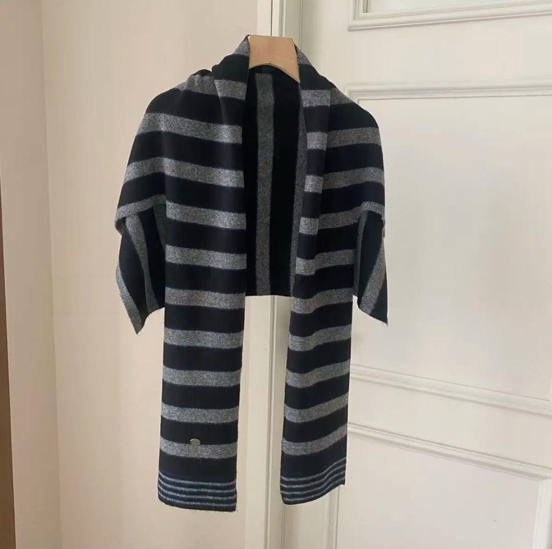 Striped Knit Scarf Shawl - DippedShop Wholesale - #6467