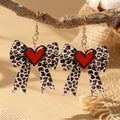 Leopard Bow Dangle Earrings - DippedShop Wholesale - #2499
