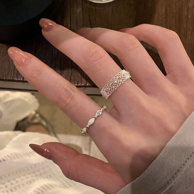 Cubic Zirconia Lace Open Ring - DippedShop Wholesale - #2867