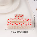 Heart Print Hair Claw - DippedShop Wholesale - #2771