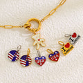 Stylish Gold Plated USA Flag Disc Pendant Keychain 8ZA6JNC280T
