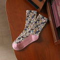 Floral Jacquard Crew Socks - DippedShop Wholesale - #6099