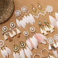 Retro Feather Tassel Earrings - DippedShop Wholesale - #2275