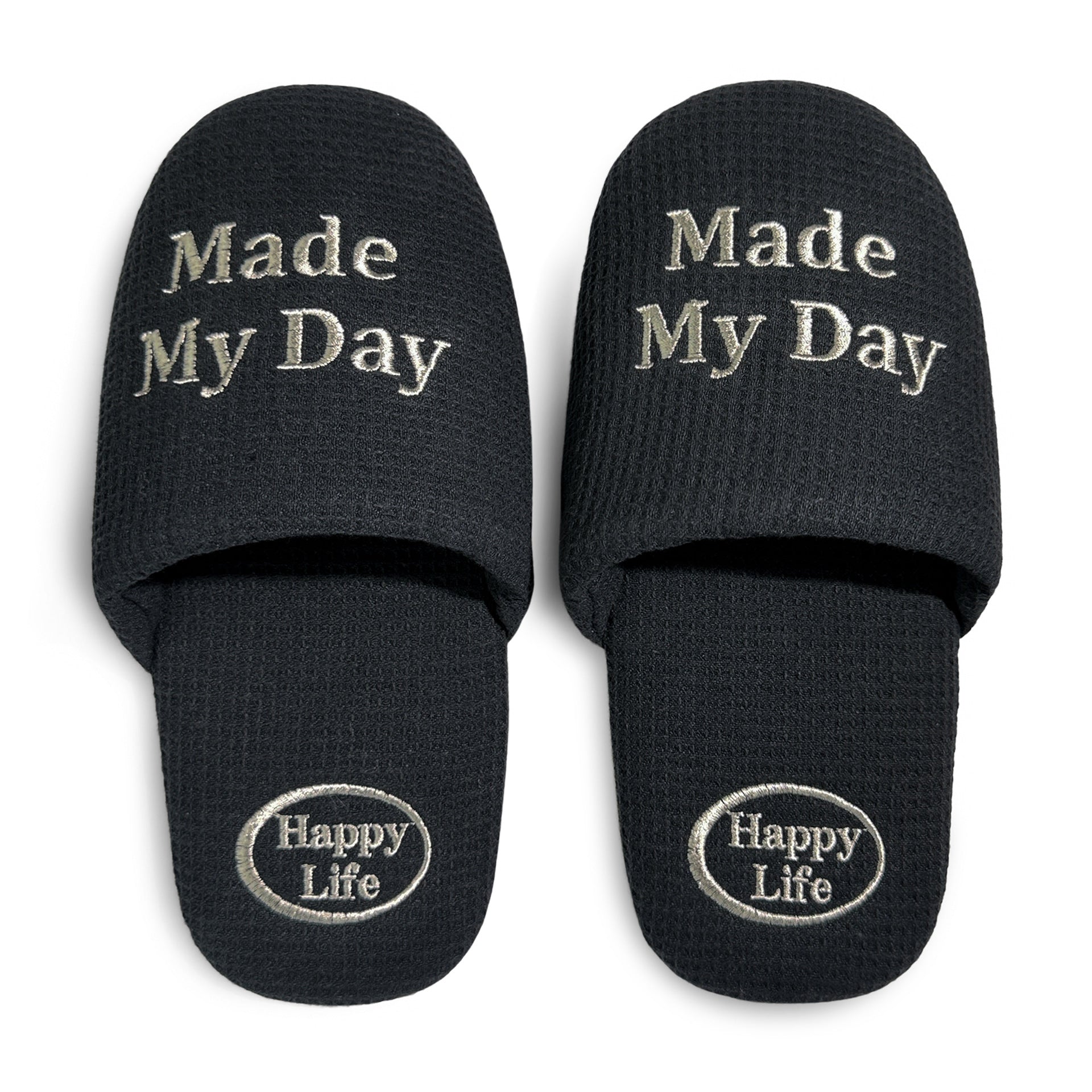 Soft Embroidered Waffle Slippers - DippedShop Wholesale - #3907