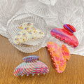 Floral Print Hair Claw - DippedShop Wholesale - #4819