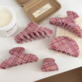 Retro Plaid Hair Claw - DippedShop Wholesale - #8099