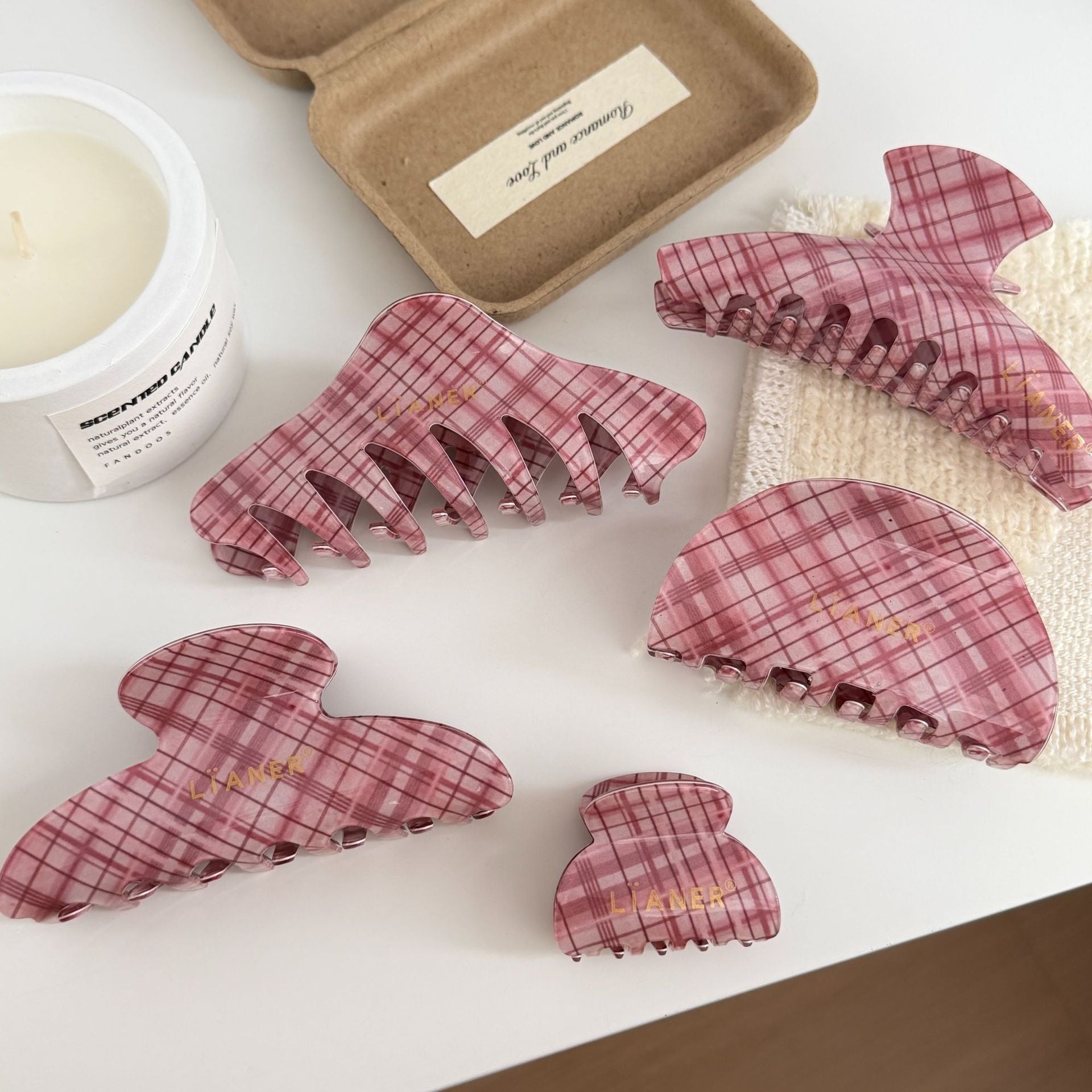 Retro Plaid Hair Claw - DippedShop Wholesale - #8099