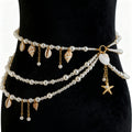 Beach Shell Starfish Layered Link Waist Chain 8ZA6JBC100T