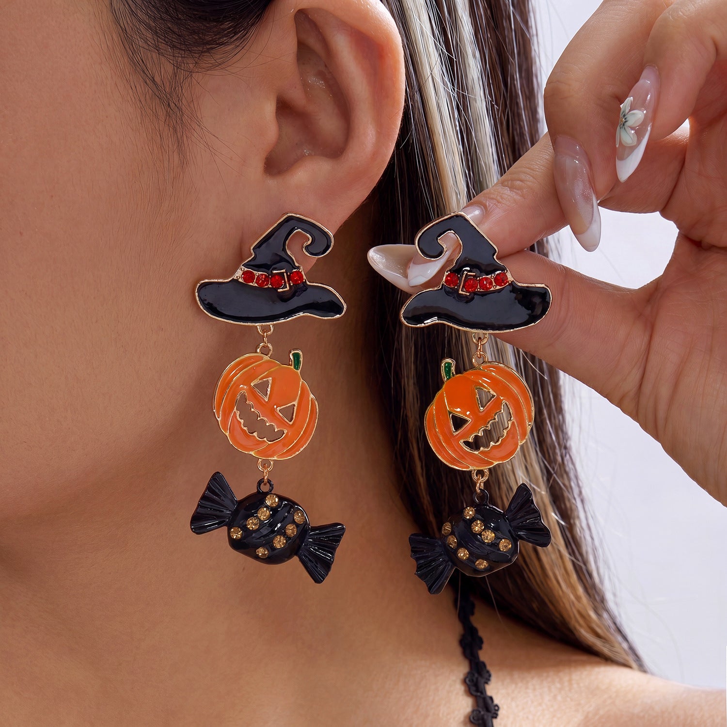 Creative Halloween Pumpkin Pendant Drop Earrings 6W6JER543