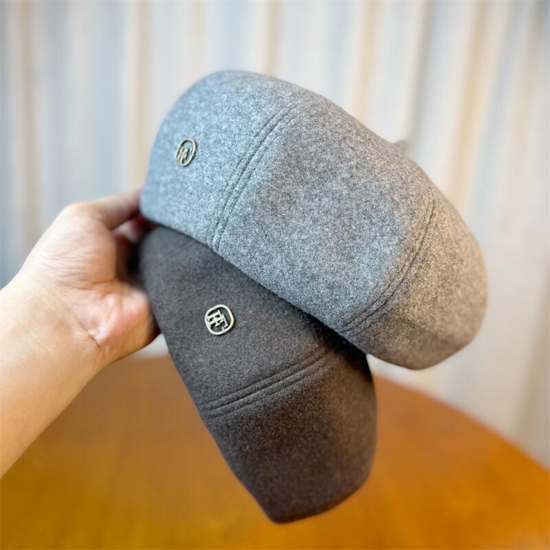 Metal Badge Beret Hat - DippedShop Wholesale - #4787