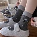 Retro Striped Embroidered Cat Thermal Socks 6W8FSO893