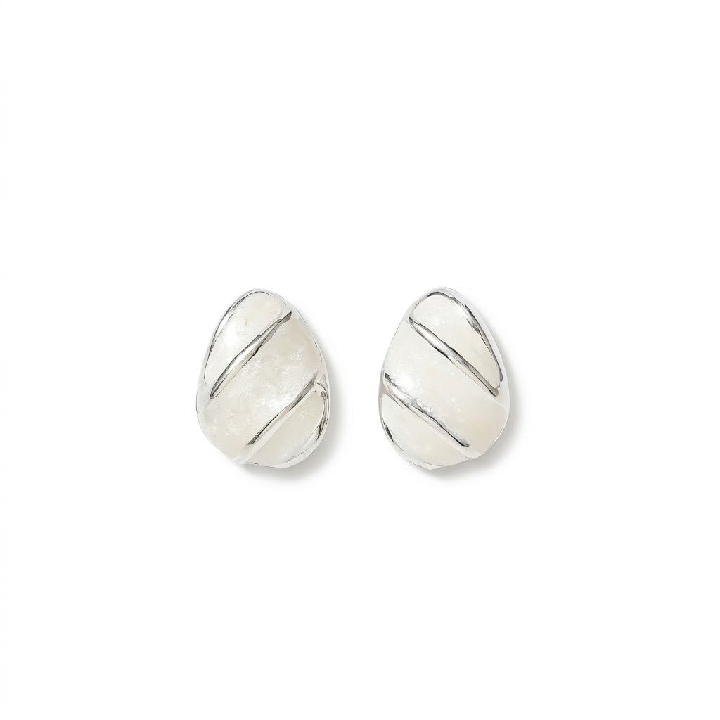 Enamel Teardrop Stud Earrings - DippedShop Wholesale - #3955