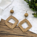 Rattan Dangle Earrings Beach - DippedShop Wholesale - #0947