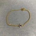 Simple Gold Plated Cubic Zirconia Chain Bracelet 6W6JBR356