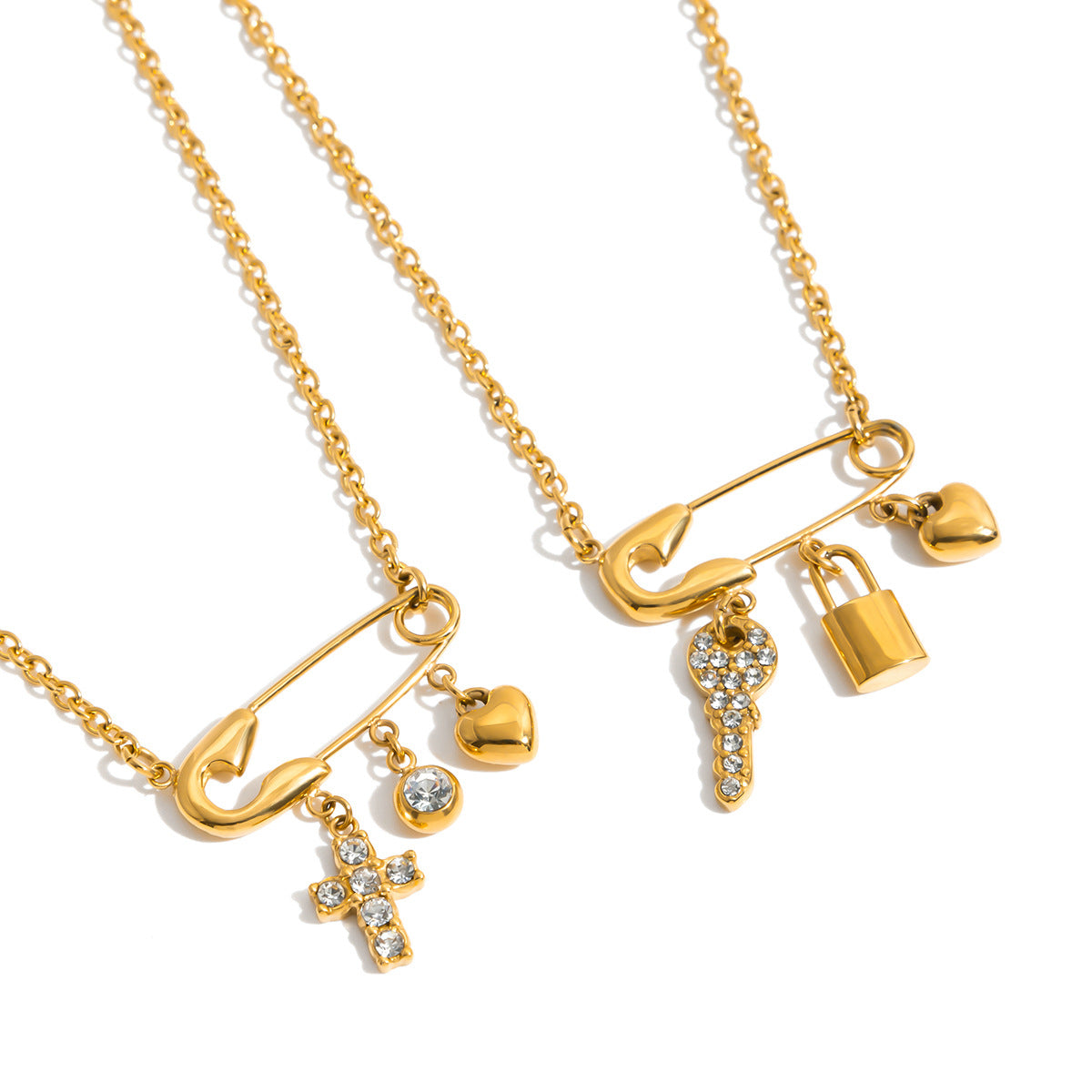Trendy Cubic Zirconia Paperclip Chain Necklace 6W6JNC425