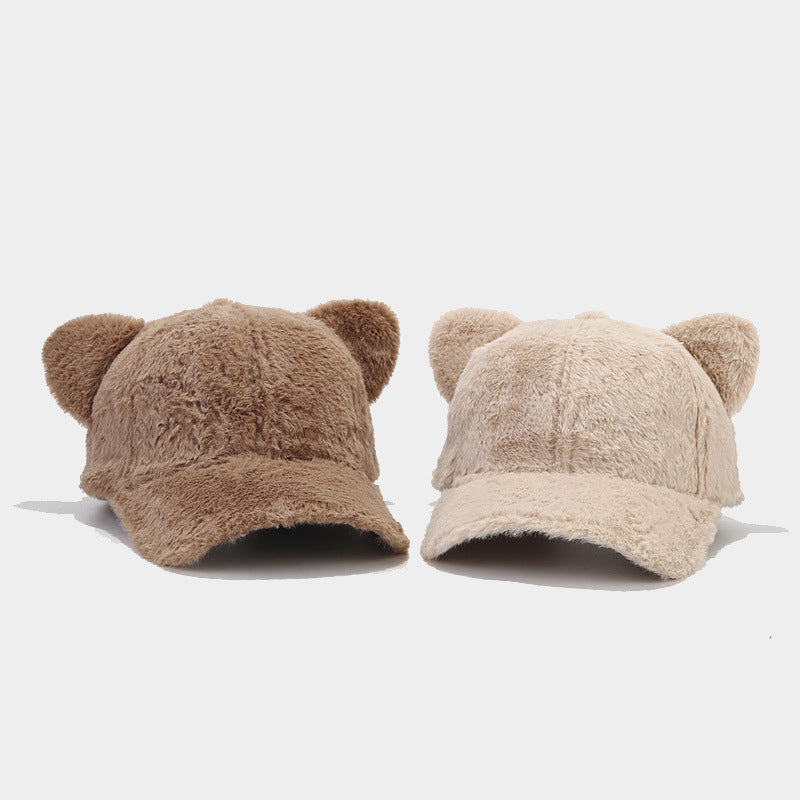 Cute Plush Cat Ears Warm Baseball Cap 6W6HAT536
