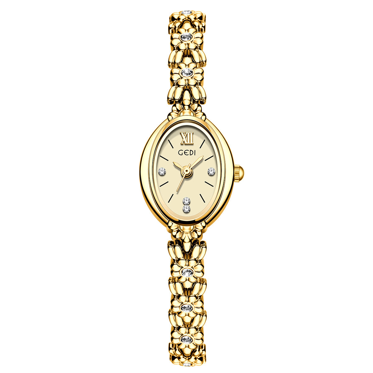 Luxury Rhinestone Oval Dial Quartz Wrist Watch MK2SSAS6W6JWA02