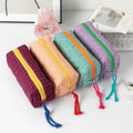 Retro Color Contrast Plaid Portable Pencil Pouch 6S10BOB1043
