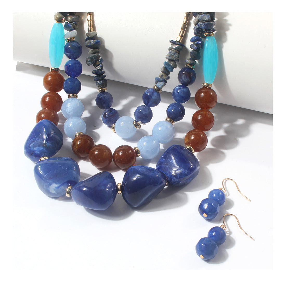Boho Beaded Layered Necklace - DippedShop Wholesale - #5571