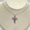 Trendy USA Flag Cross Pendant Choker Necklace 8ZA6JNC294L