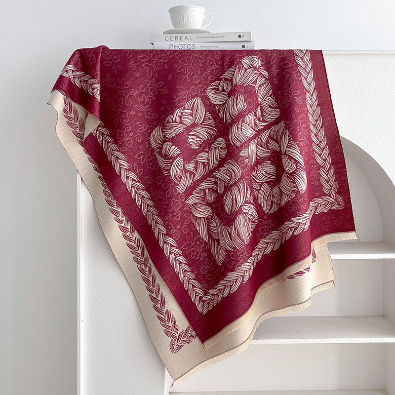 Reversible Jacquard Shawl Scarf - DippedShop Wholesale - #5331