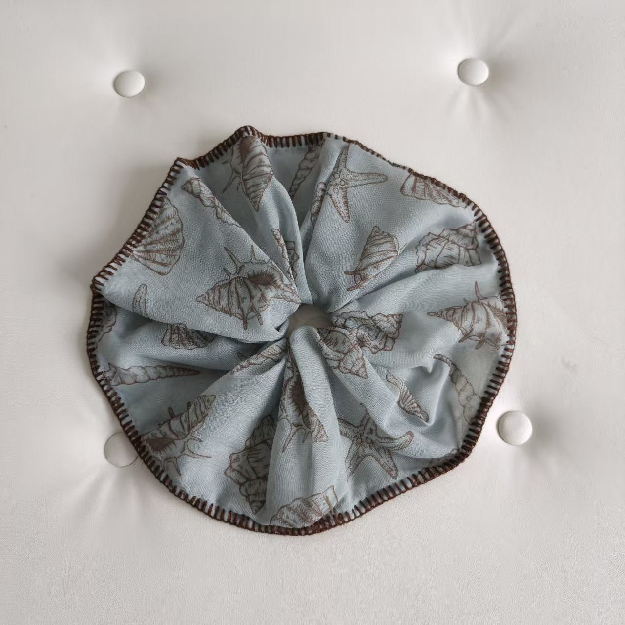 Fresh Starfish Shell Print Ruffled Scrunchies 6W6HSR345