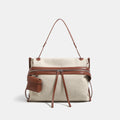 Minimalist Leather Canvas Messenger Shoulder Bag 6W10BBG2353