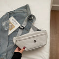 Simple Solid Color Nylon Outdoor Crossbody Bag 6W10BBG1399