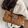 Retro Belted Leather Trim Large Capacity Tote Bag 6W10BBG2430